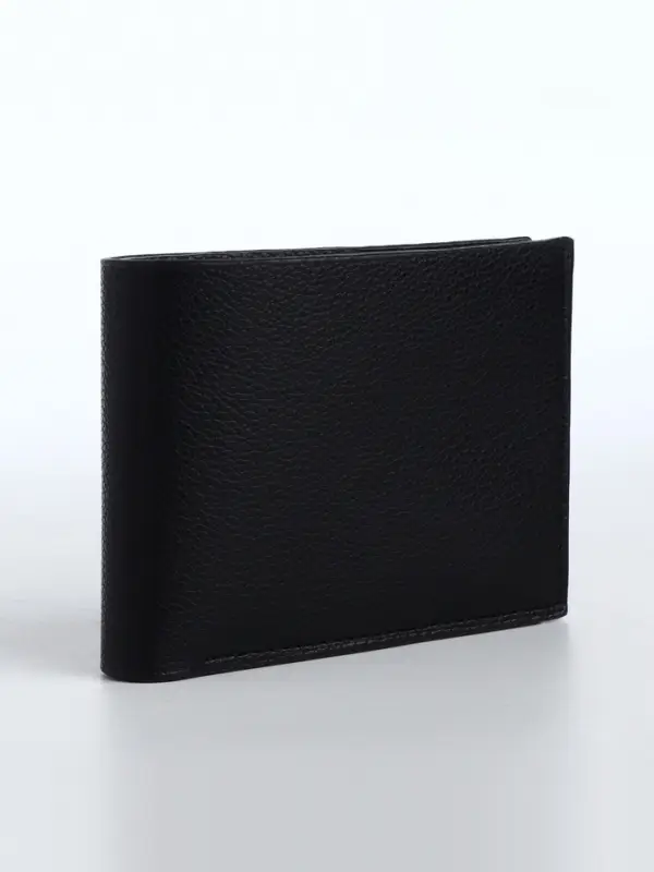 Портмоне мужское, без застёжки, отдел для карт, монет, чёрное