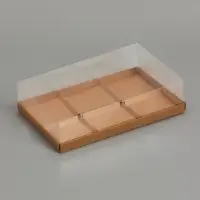 Коробка для муссовых пирожных 6 штук, 26&times;17&times;6 см, крафт