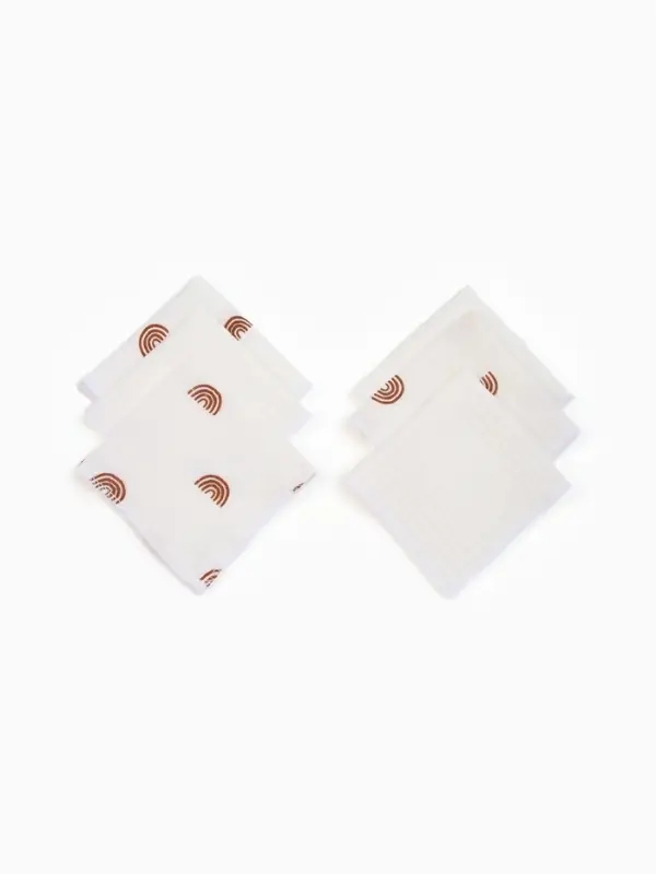 Платки носовые детские &laquo;Крошка Я&raquo; Beige rainbow, 20&times;20 см - 6 шт., муслин, 100 % хлопок