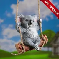 Садовая фигура из полистоуна &laquo;Коала на бревне&raquo;, подвесная, 25&times;15&times;24 см