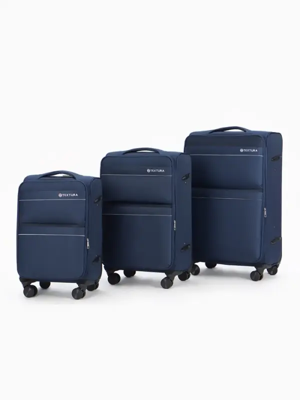 Чемодан на колёсах TEXTURA, кодовый замок, с увеличением, 47&times;30&times;78 см, 28", синий