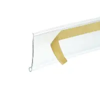 Ценникодержатель для крепления на стеклянные полки, самоклеящийся, 100&times;0.3&times;3 см, прозрачный