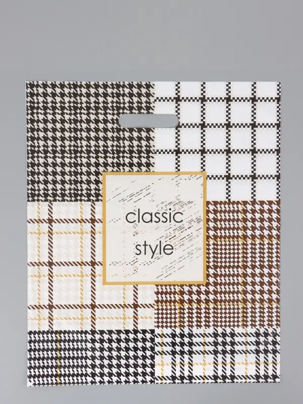 Пакет "Гленчек", полиэтиленовый с вырубной ручкой, 38 х 45 + 3 см, 50 мкм