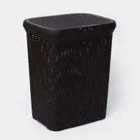 Корзина бельевая &laquo;Ротанг&raquo;, 60 л, 34.6&times;44.5&times;56 см, с крышкой, коричневая