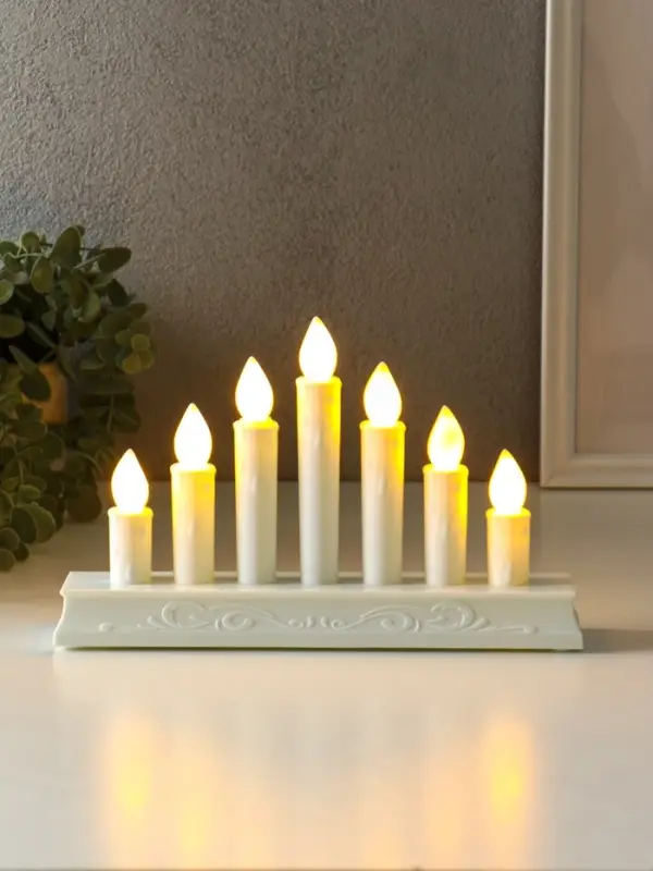 Светодиодная свеча LED RISALUX «Семь свечей» 3хAAA белый 23,7х5х15 см