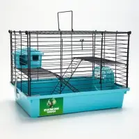 Клетка для грызунов &laquo;Пижон&raquo;, 38&times;27&times;27 см, складная, домик, миска, колесо, бирюзовая