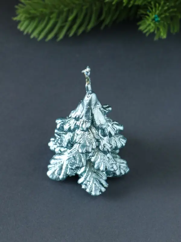 Свеча "Ёлочка " 70х50 мм, лак, голубая