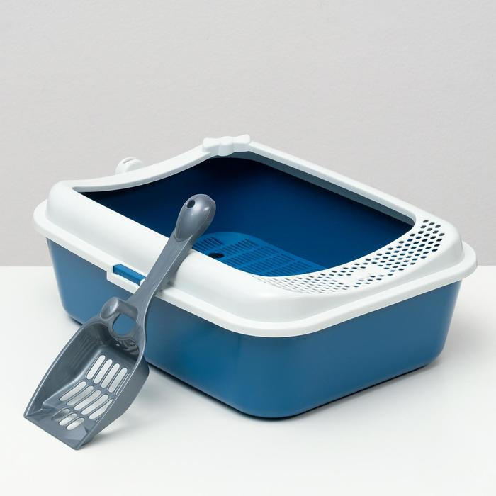 Туалет Сима с бортом + сетка + совок-микс 30 х 39 х 13,5 см синий FIX Туалет Сима с бортом + сетка + совок-микс 30 х 39 х 13,5 см синий FIX