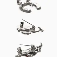 Броши "Счастливый случай" (набор 3шт), цветной в серебре