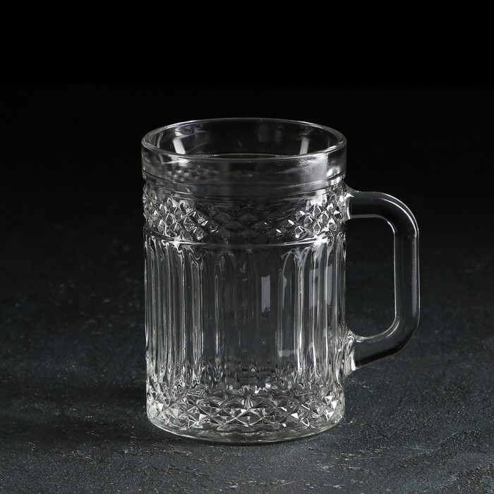 Кружка стеклянная «Крист», 400 мл, МИКС