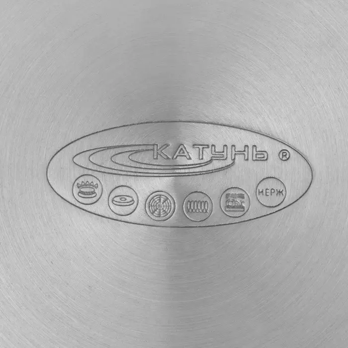 Кастрюля Катунь &laquo;Гретта&raquo;, 13 л, d=28 см, с крышкой, капсульное дно, индукция, нержавеющая сталь, AISI - 201, хромированная