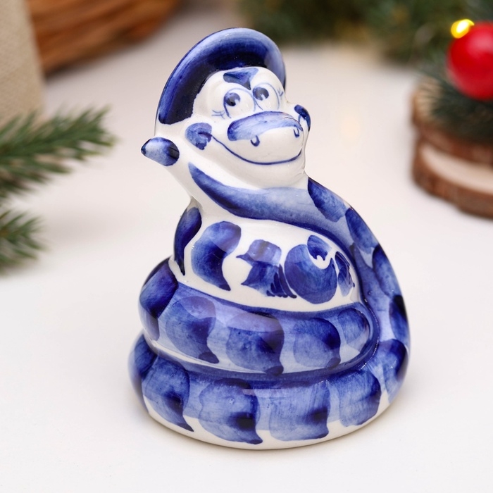 Сувенир Сувенир "Удав в шляпе" 10х9см, гжель, вид 2