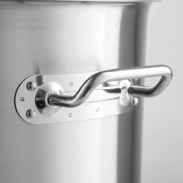 Кастрюля из нержавеющей стали Hanna Knövell HoReCa, 50 л, толщина 0,8 мм, 201 сталь, дно 3,2 мм, металлическая крышка, с теплораспределительным дном, индукция Кастрюля из нержавеющей стали Hanna Knövell HoReCa, 50 л, толщина 0,8 мм, 201 сталь, дно 3,2 мм, металлическая крышка, с теплораспределительным дном, индукция