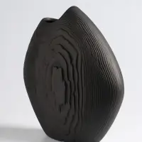Ваза «Бего», 24×21 см, керамика, чёрная