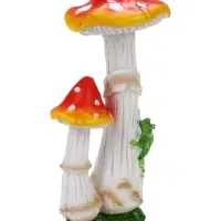 Садовая фигура из полистоуна &laquo;Мухомор с лягушкой&raquo;, 13&times;13&times;32 см