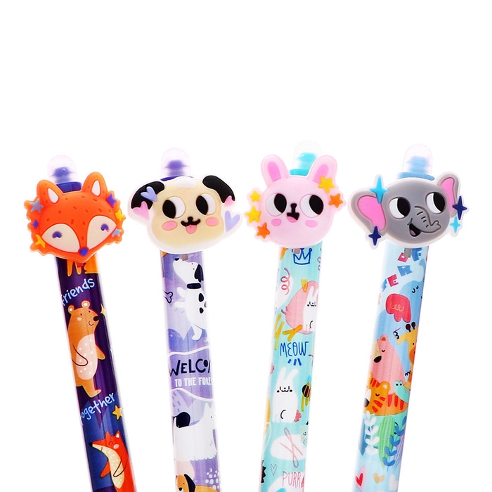 Ручка гелевая СТИРАЕМЫЕ ЧЕРНИЛА, стержень синий, 0.5 мм, автомат, корпус Милашки МИКС Ручка гелевая СТИРАЕМЫЕ ЧЕРНИЛА, стержень синий, 0.5 мм, автомат, корпус Милашки МИКС