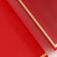 Плёнка для цветов, красный с золотым, 58 см&times;10 м