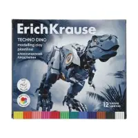 Пластилин 12 цветов ErichKrause Techno Dino, со стеком