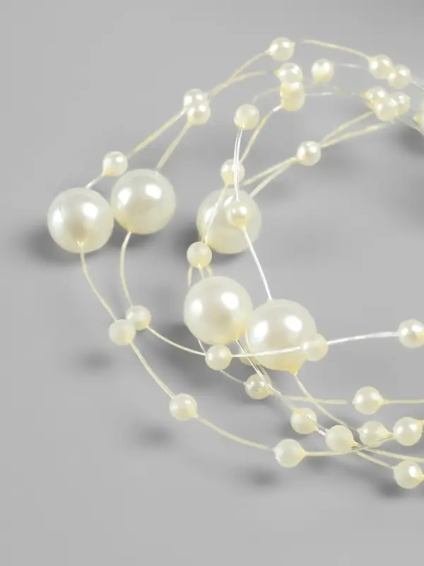 Жемчуг на леске, 3/8 мм, 9&plusmn;0.5 м, цвет золотой