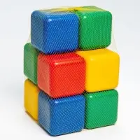 Кубики детские, пластиковые, цветные, 10 штук, 12&times;12 см