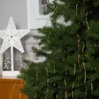 Гирлянда &laquo;Конский хвост&raquo; 10 нитей по 1 м, IP20, медная нить, 100 LED, 2 режима, от батареек АА&times;3, свечение тёплое белое