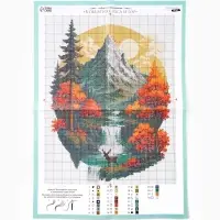 Вышивка крестиком 35х45 см "В объятиях леса и гор"