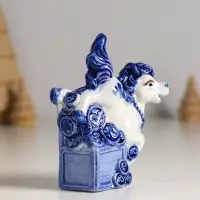 Сувенир керамика "Лошадка денежная" бело-синий МИКС 7,1х3,1х9 см Сувенир керамика "Лошадка денежная" бело-синий МИКС 7,1х3,1х9 см