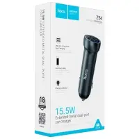 Переходник автомобильного зарядного устройства на 2 USB 3.1A Z54 HOCO серый