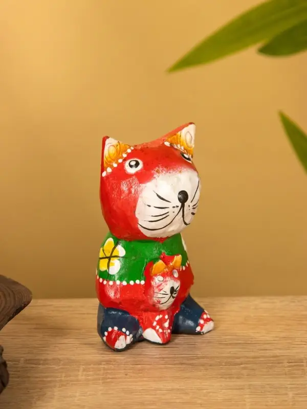 Сувенир интерьерный "Котики" 5х5х8 см, дерево, цв. красный