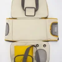 Сумка-переноска с органайзером и окном, 45&times;26&times;29 см, серо-жёлтая