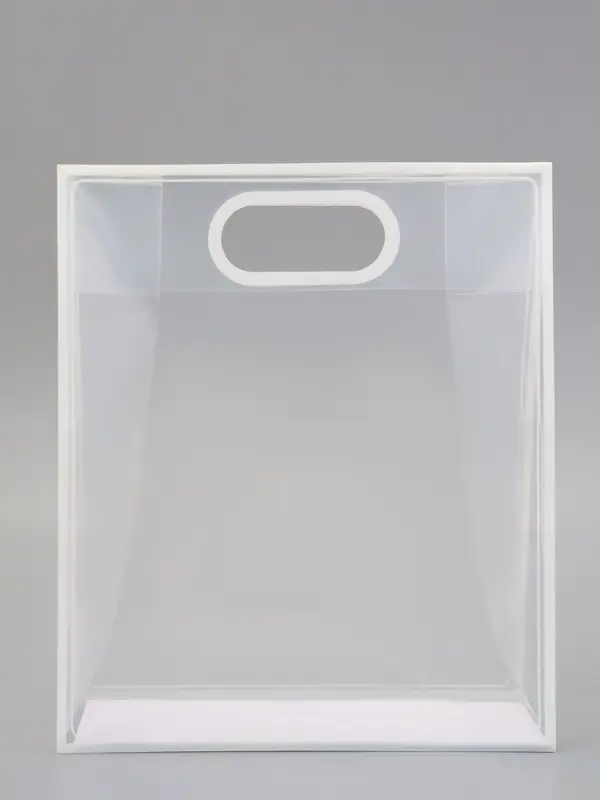 Пакет ПП с вырубной ручкой, прозрачный, 33&times;28&times;12 см, белый