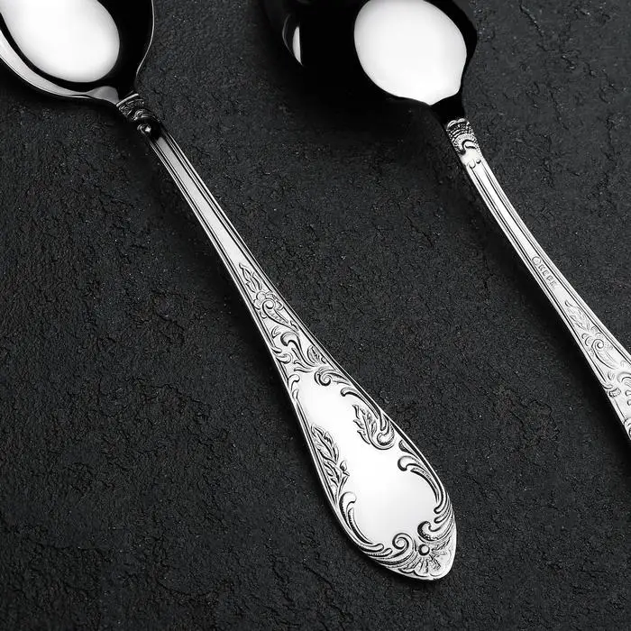 Ложка столовая &laquo;Посольская&raquo;, h=20 см, толщина 2,5 мм, цвет серебряный