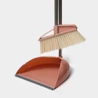 Щётка для пола Доляна: щётка 23&times;88 см, совок 26&times;26&times;73 см, бежевая