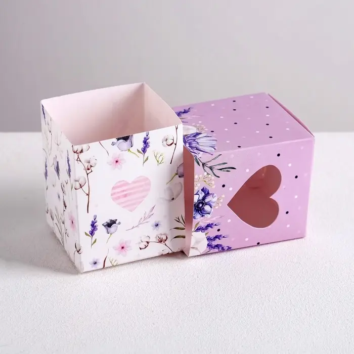 Коробка бонбоньерка, упаковка подарочная, «С любовью и нежностью», 6 х 7 х 6 см Коробка бонбоньерка, упаковка подарочная, «С любовью и нежностью», 6 х 7 х 6 см