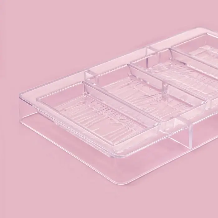 Форма для шоколада &laquo;Кора дерева&raquo;, пластик, 20&times;12&times;2.5 см, 4 ячейки 8.5&times;2.1&times;0.8 см, прозрачная