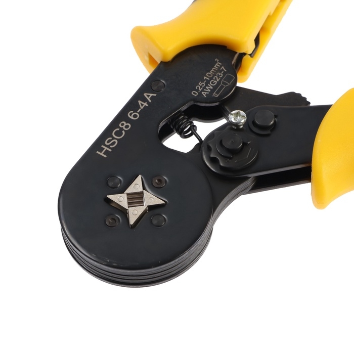 Пресс-клещи ТУНДРА, для опрессовки втулочных наконечников 0.25 - 10 мм2, 4-гран. обжим Пресс-клещи ТУНДРА, для опрессовки втулочных наконечников 0.25 - 10 мм2, 4-гран. обжим