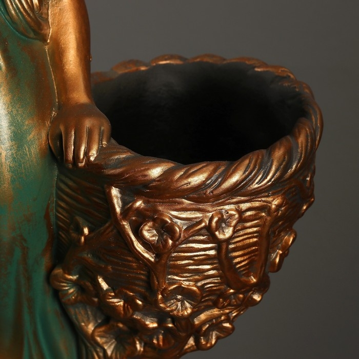 Фигура  Фигура "Девушка с двумя кашпо" красная, 24х30х96см