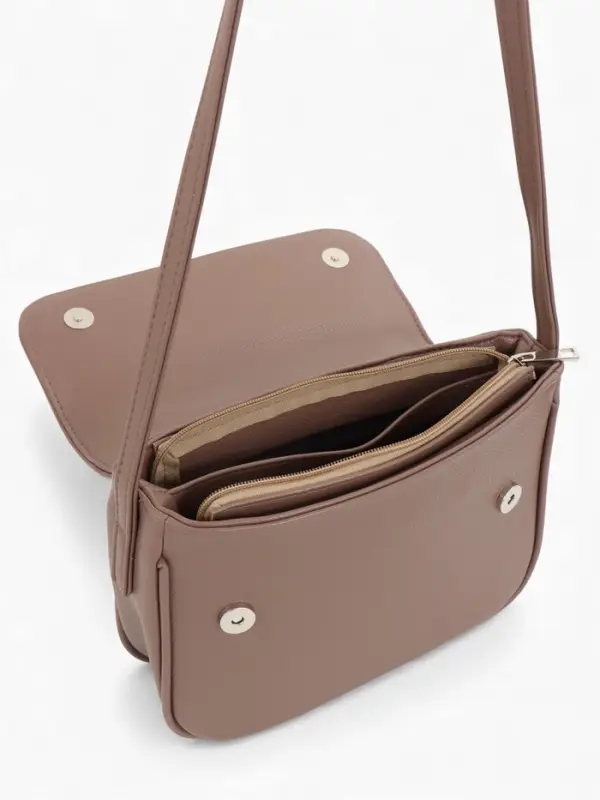 Сумка женская мессенджер TEXTURA на магните, 25&times;7.5&times;19 см, бежевая