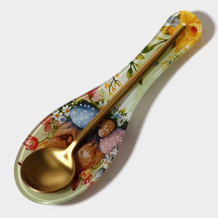 Подставка стеклянная под ложку Доляна «Акварель», 23,5×8,3×1,5 см Подставка стеклянная под ложку Доляна «Акварель», 23,5×8,3×1,5 см