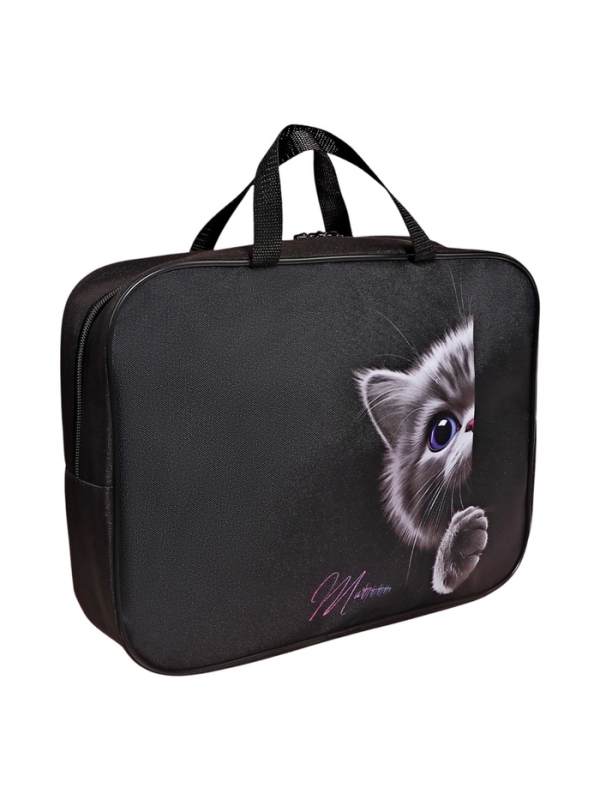 Папка с ручками текстильная А4, 350×270×80 мм, Stavia «Лапка и мордочка»