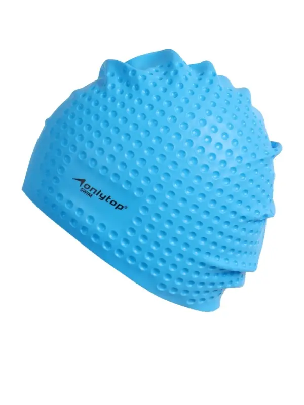 Шапочка для плавания взрослая ONLYTOP Swim, для длинных волос, силиконовая, обхват 54-60 см, МИКС
