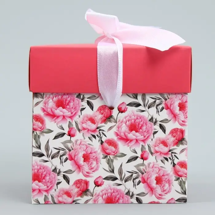 Коробка подарочная складная, упаковка, «С 8 марта», 10 х 10 х 10 см Коробка подарочная складная, упаковка, «С 8 марта», 10 х 10 х 10 см