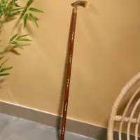 Трость деревянная, 94 см, дерево шишам, латунь