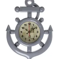 Часы настенные интерьерные &laquo;Якорь&raquo;, бесшумные, плавный ход, 38&times;27.5 см, d=12 см, серые