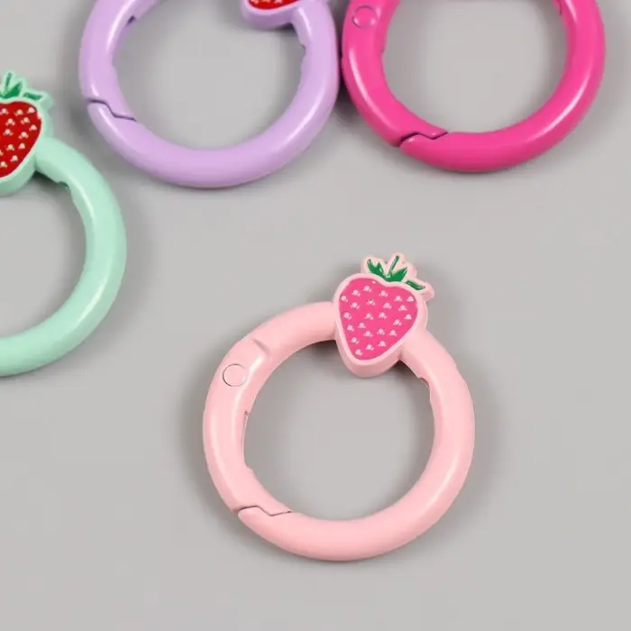 Карабин металл «Круг. Ягодка», 3.2×2.6 см, МИКС Карабин металл «Круг. Ягодка», 3.2×2.6 см, МИКС