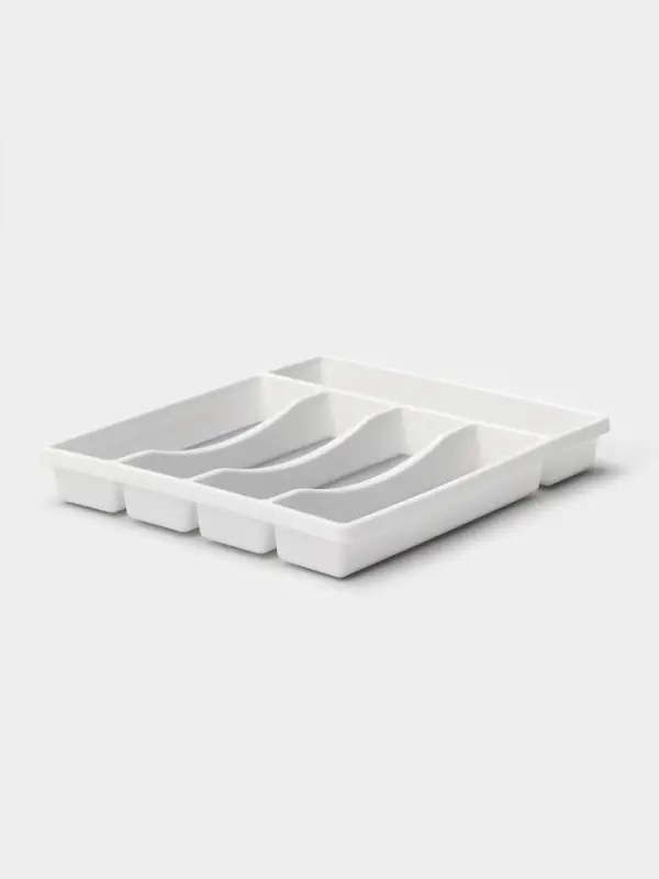Лоток для столовых приборов Griten, с силиконовой вставкой, 5 отделений, 33.5&times;29.3&times;4.5 см, пластик, белый