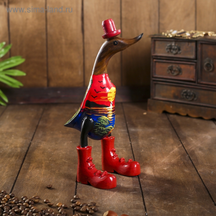 Сувенир Сувенир "Утка с пейзажем" дерево 13х9х27 см