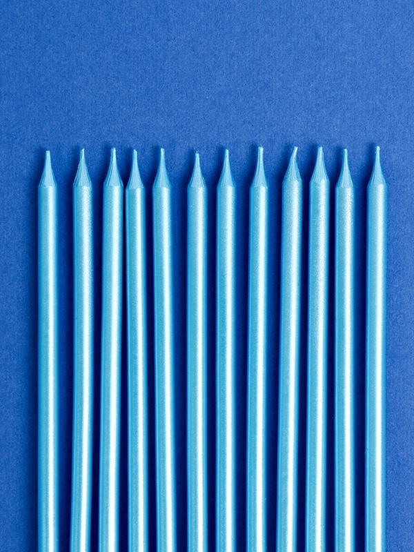 Свечи для торта Свечи для торта "Ройс", 12 шт, голубой металлик