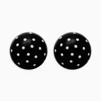 Серьги "Бусина" d=2см, в крапинку, цвет чёрный Серьги "Бусина" d=2см, в крапинку, цвет чёрный