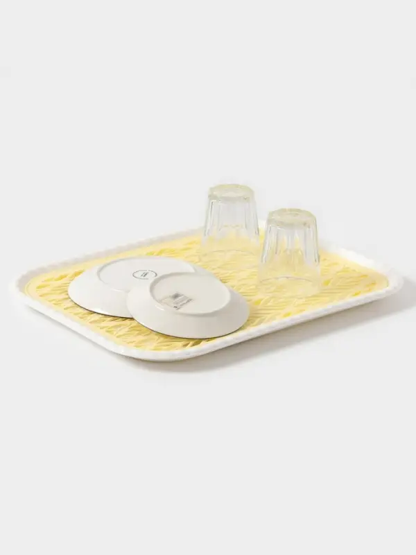 Поднос с вкладышем для сушки посуды Альт-Пласт &laquo;Колос&raquo;, пластик, 45.5&times;36 см, МИКС